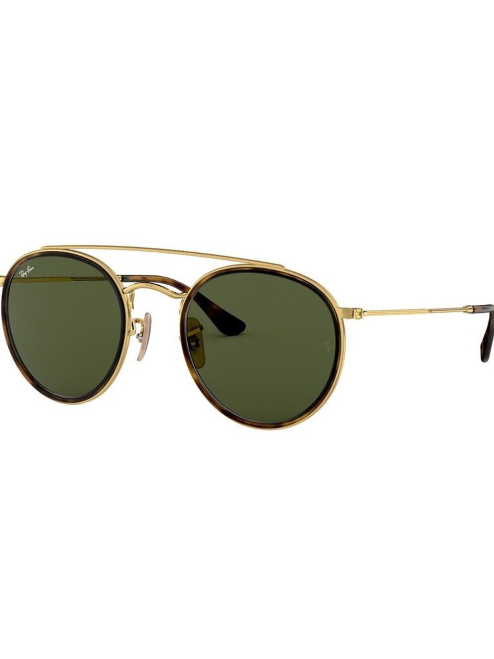 Ray-Ban RB3647N Gold Green Round Double Bridge Sunglasses